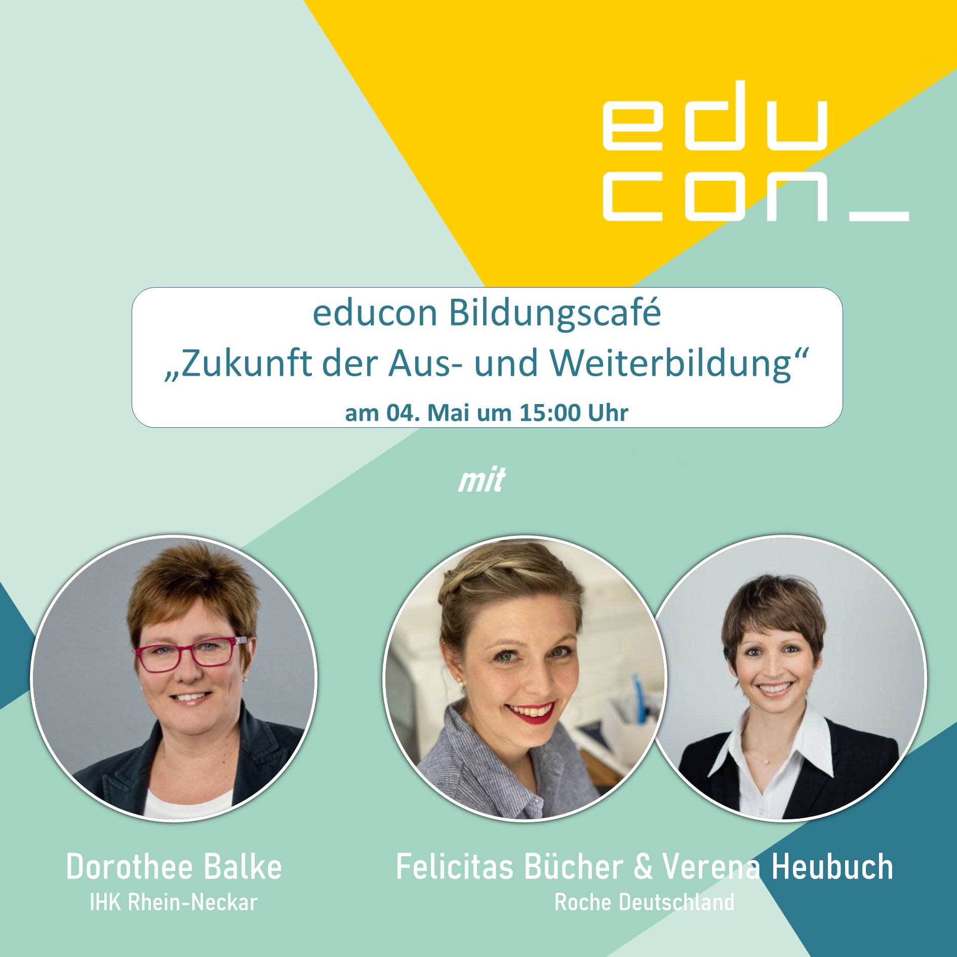Banner Educon Bildungscafé "Zukunft der Aus- und Weiterbildung"