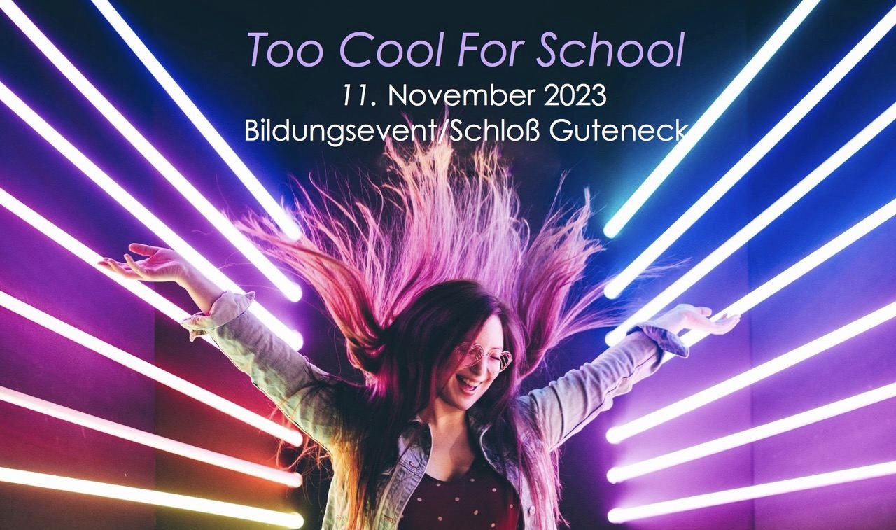 Banner Bildungsevent "Too Cool For School"