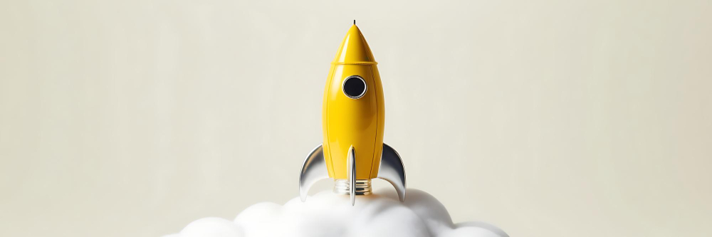 Eine startende Rakete